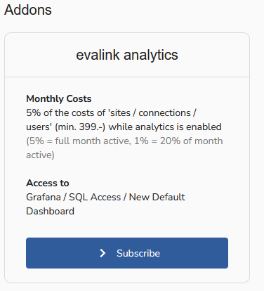 evalink analytics subscription